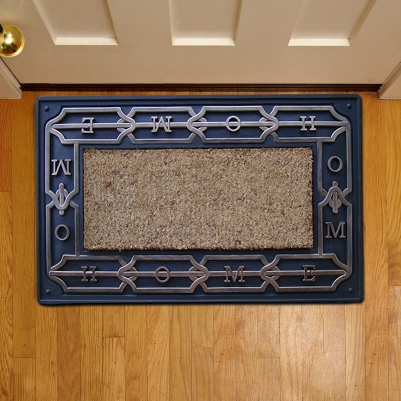 A1 HOME COLLECTIONS A1HOME200003 Rubber & Coir Heavy Duty Doormat, 18 X  30, Honeycomb