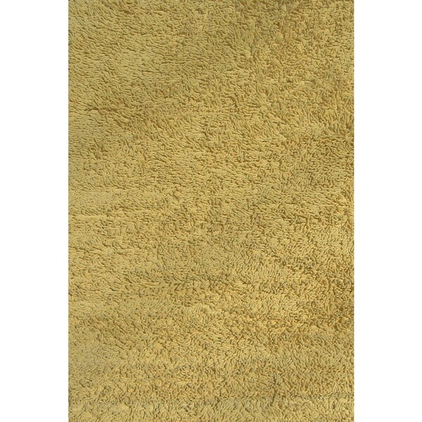 Shag Yellow Chenille Cotton Area Area Rug - 4'2" x 6'5"