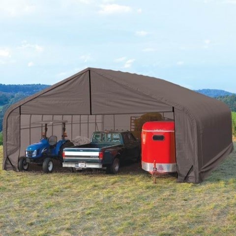Shelterlogic Outdoor Garage Automotive/ Boat/ Car Peak Style Storage Grey Shed