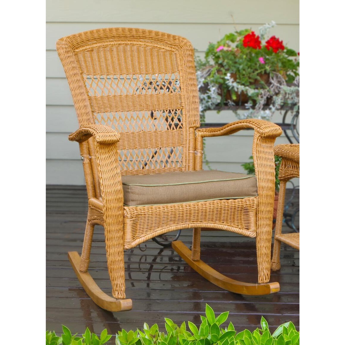 Shop Tortuga Outdoor Plantation Southwest Amber Rocking Chair - Free ...