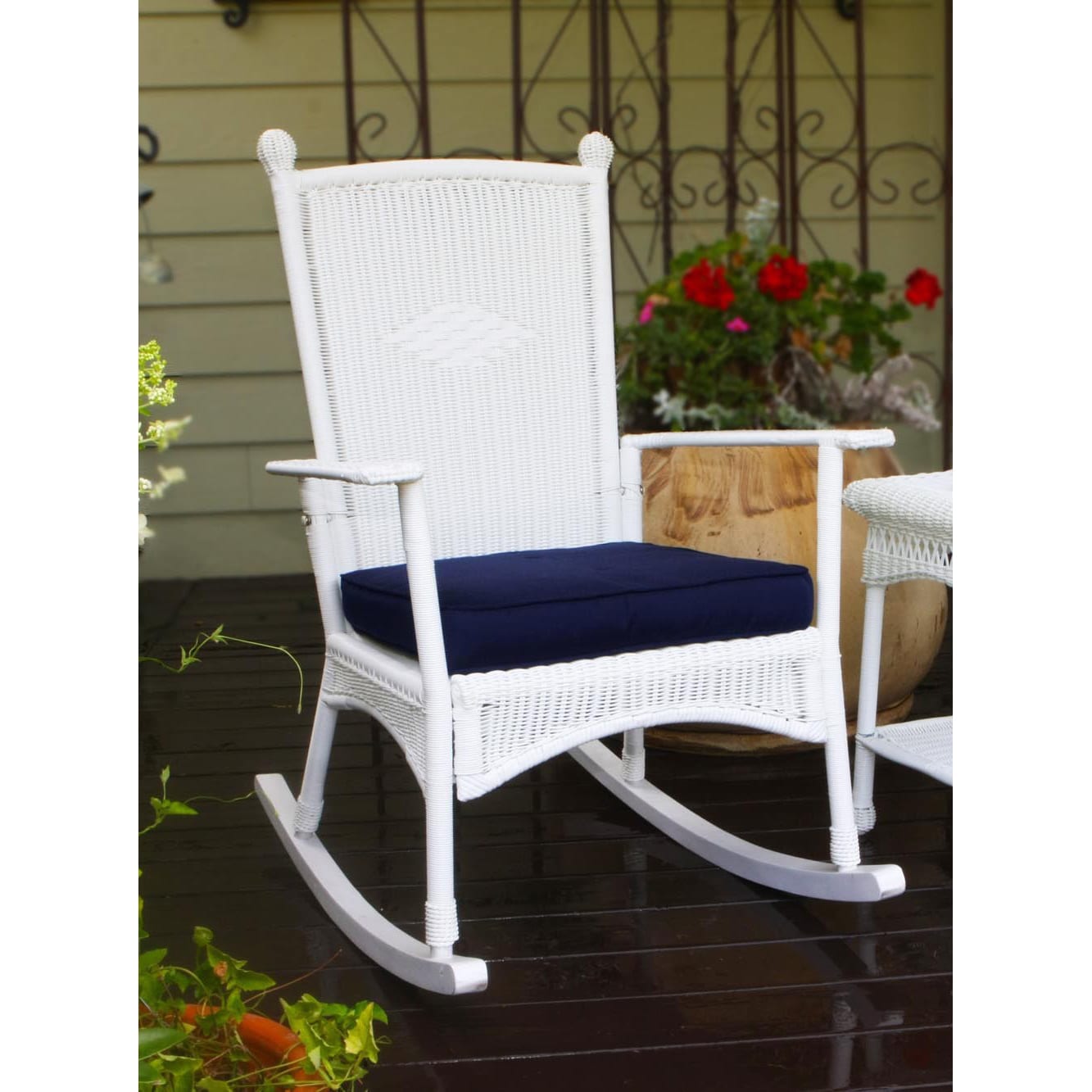 Shop Tortuga Outdoor White Classic Rocking Chair Overstock 9541811