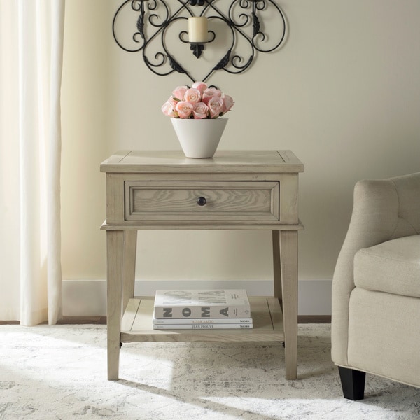 Shop Safavieh Manelin White Washed End Table - Free Shipping Today