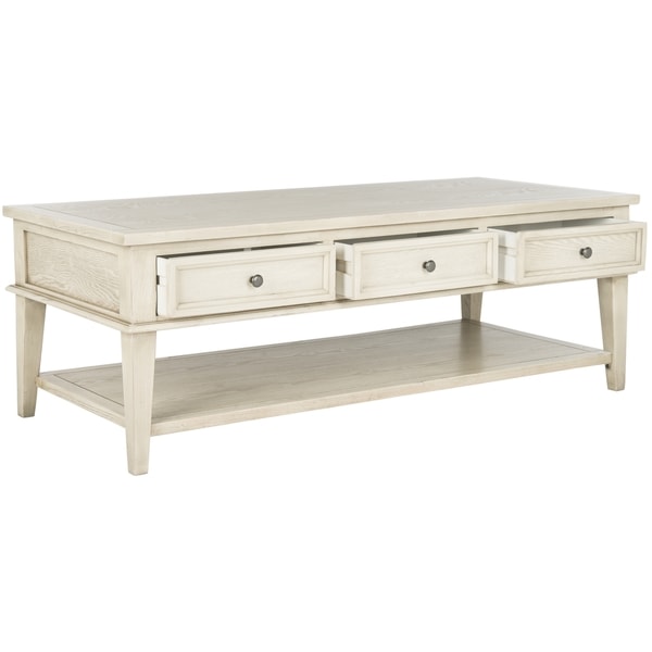 Safavieh Manelin White Washed Coffee Table - Free Shipping Today ... - Safavieh Manelin White Washed Coffee Table