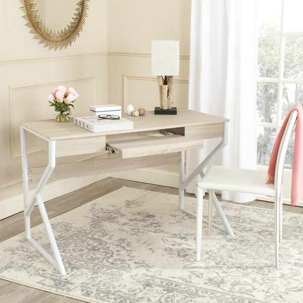 Safavieh Bryant Natural Top/ White Legs Computer Desk