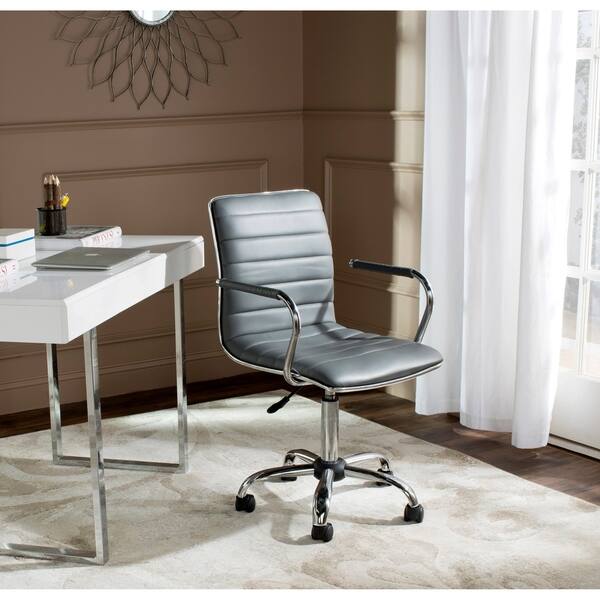 Shop Safavieh Jonika Grey Swivel Office Desk Chair On Sale