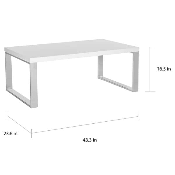 SAFAVIEH Rockford White/ Chrome Glam Coffee Table - 43.3" x 23.6" x 16.5"