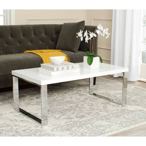 Safavieh Rockford White/ Chrome Glam Coffee Table