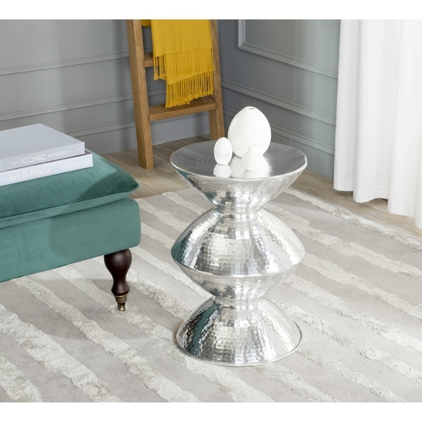 Safavieh Guildsman Silver Metal Table Stool
