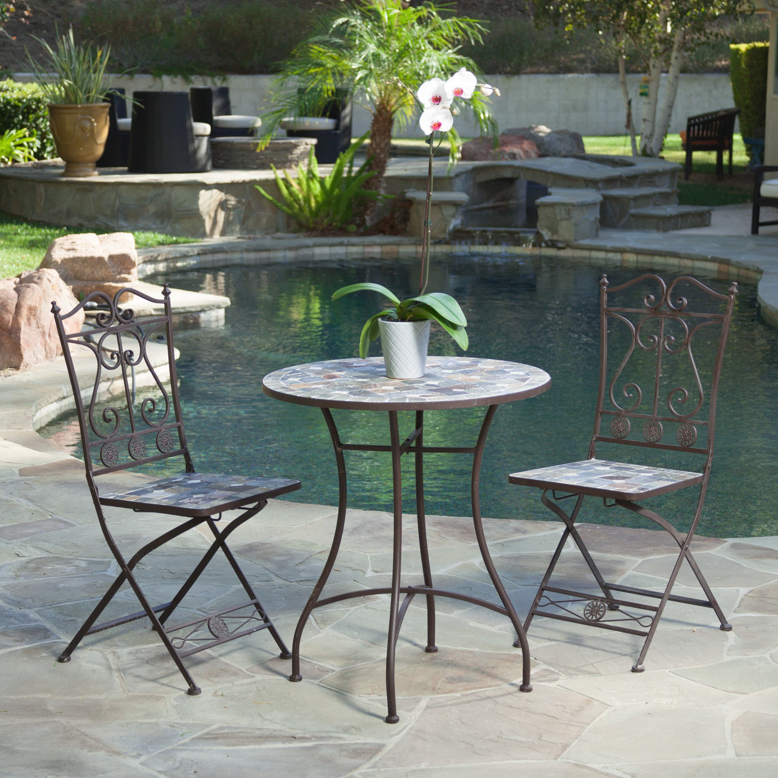 stone top bistro set