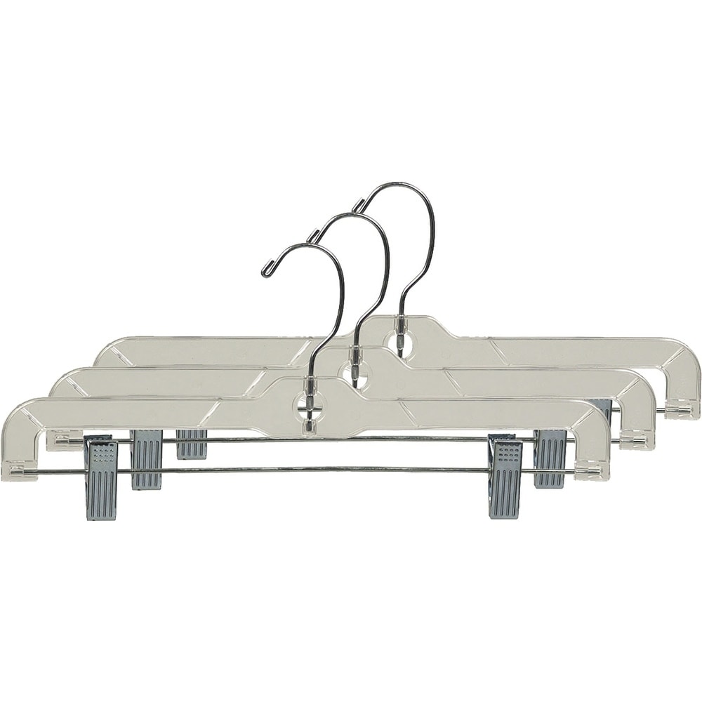 Clear Plastic Kids Top Hanger, Flat Hangers with Notches and Chrome Swivel  Hook, 3 Sizes - On Sale - Bed Bath & Beyond - 17806618