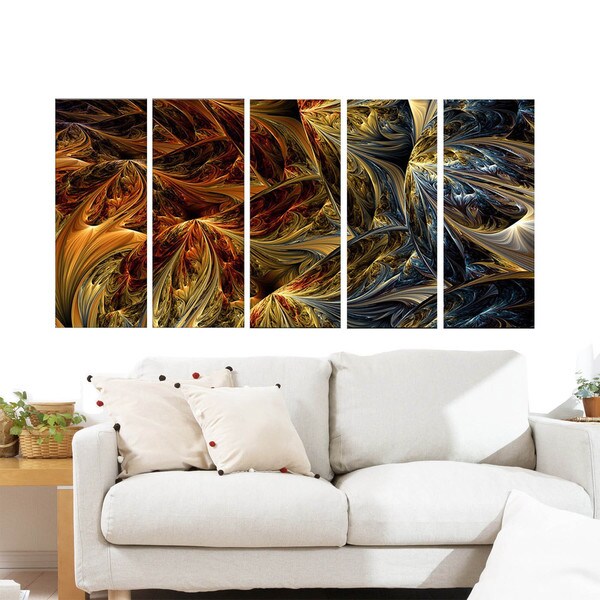 Large Abstract 'Red vs. Blue' Multipanel Canvas Print Art