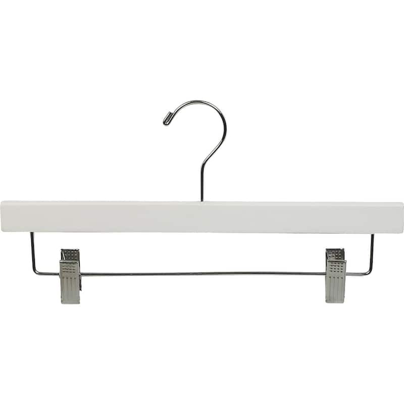 White Wooden Bottom Hanger with Clips