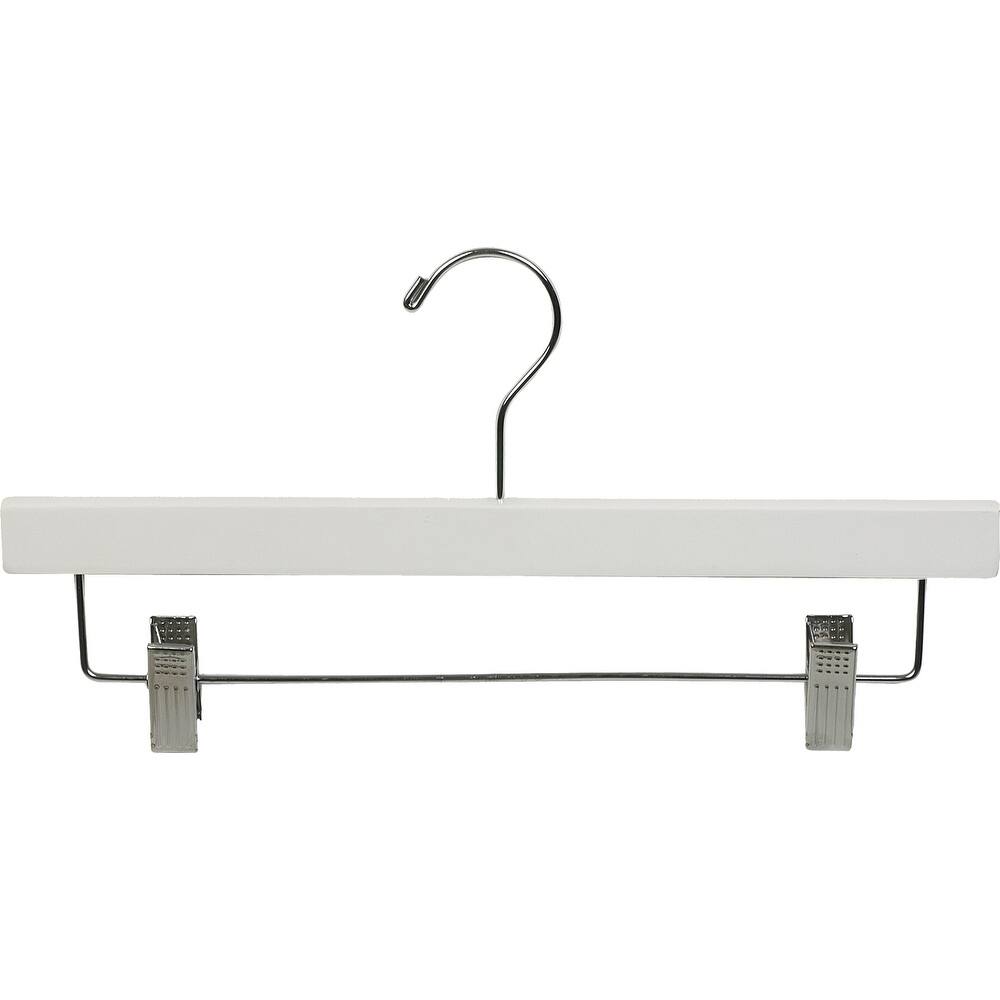 White Wooden Bottom Hanger with Clips