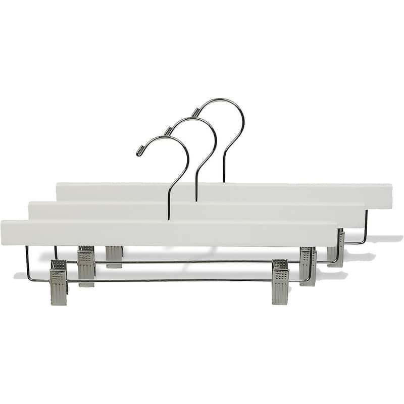 White Wooden Bottom Hanger with Clips