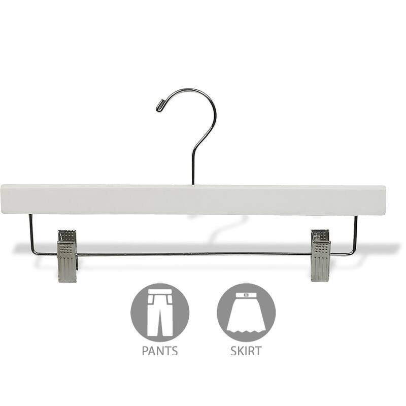 White Wooden Bottom Hanger with Clips