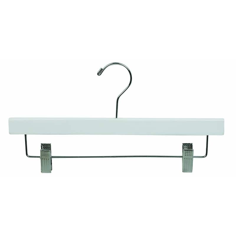 White Wooden Bottom Hanger with Clips