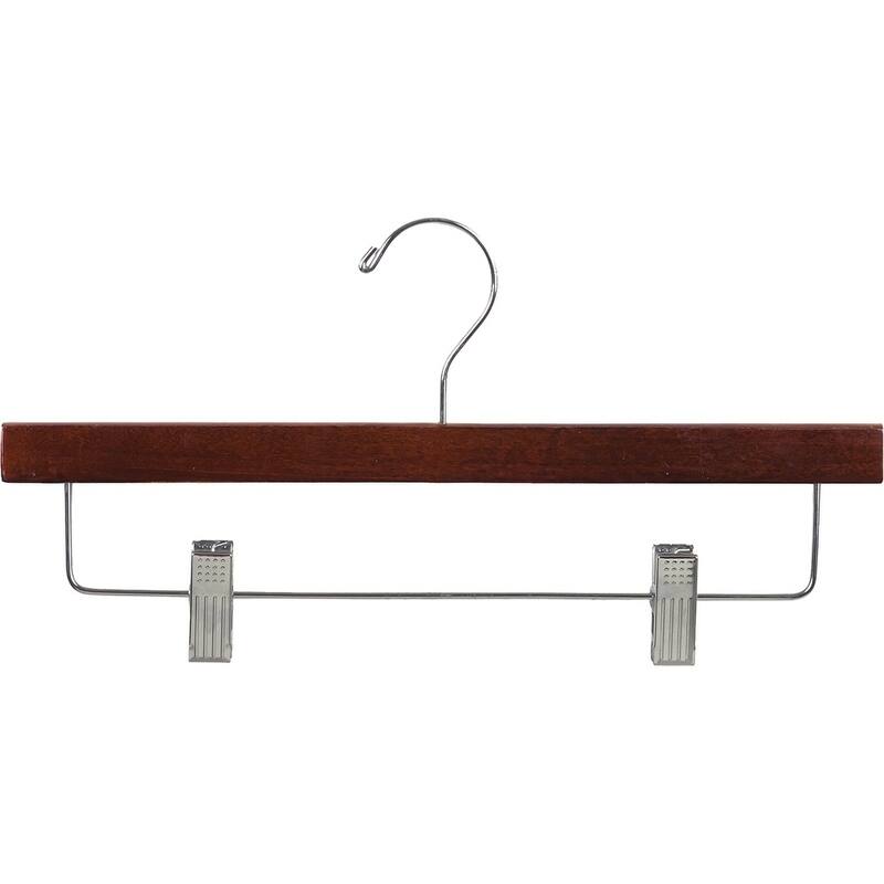 Wooden Walnut Finish Bottom Hangers with Nickel Hook