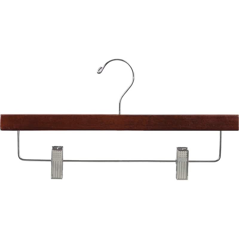 Wooden Walnut Finish Bottom Hangers with Nickel Hook
