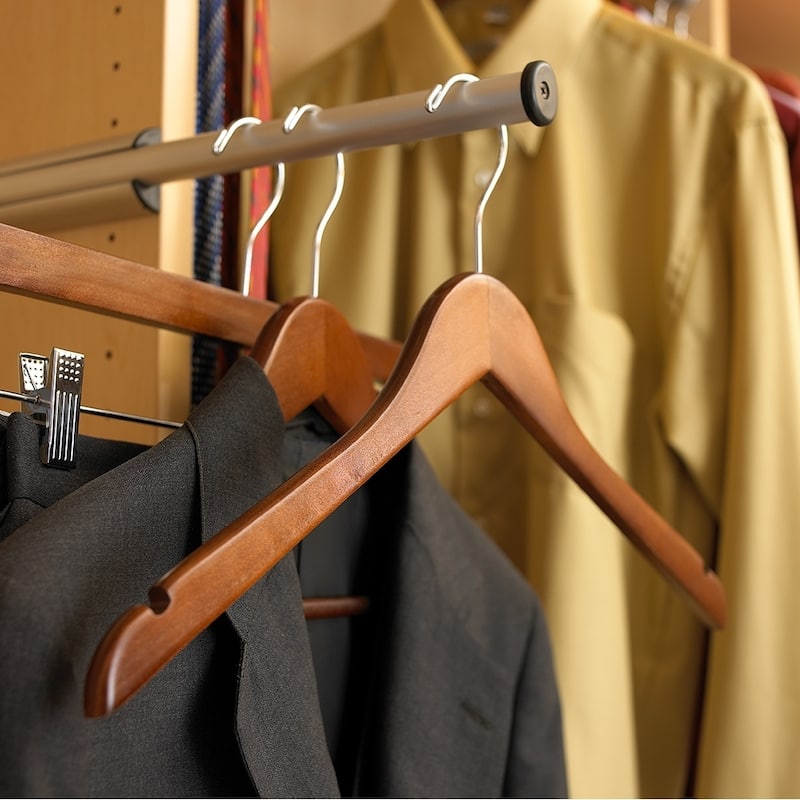 Wooden Walnut Finish Bottom Hangers with Nickel Hook