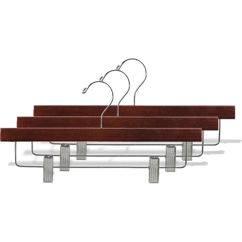 Wooden Walnut Finish Bottom Hangers with Nickel Hook