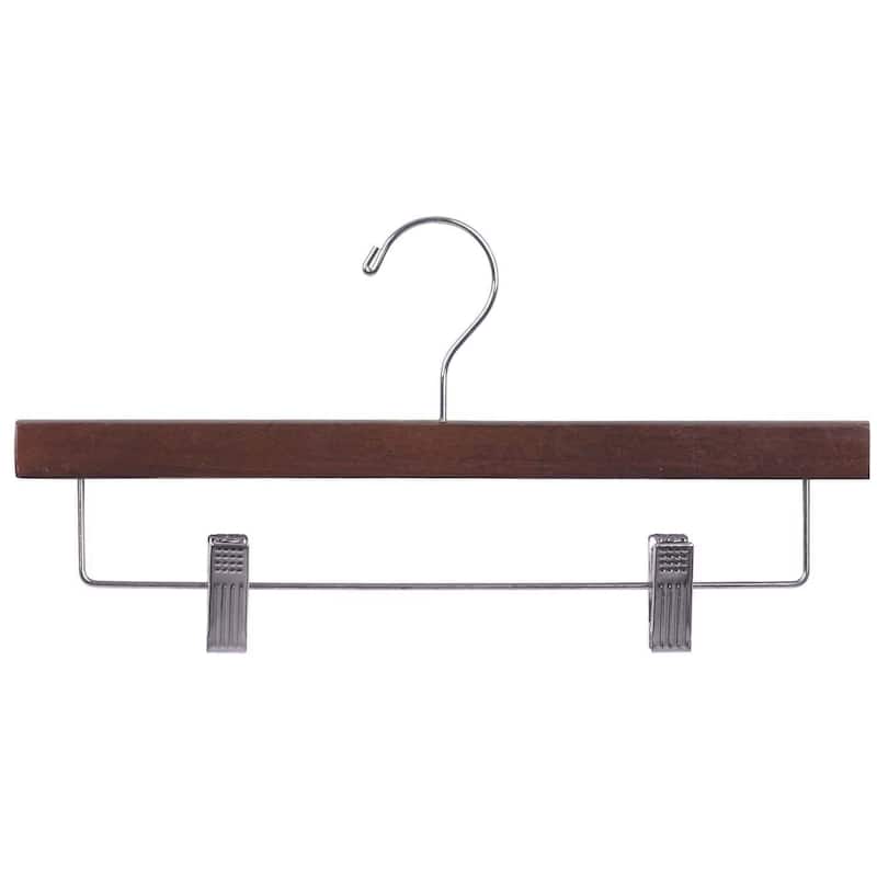 Wooden Walnut Finish Bottom Hangers with Nickel Hook