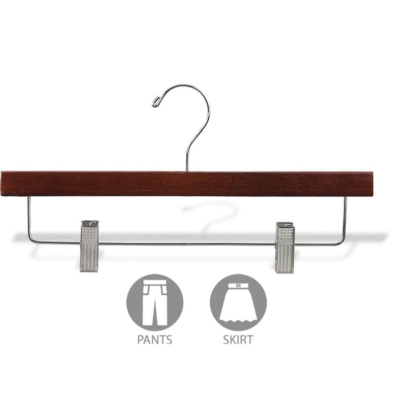 Wooden Walnut Finish Bottom Hangers with Nickel Hook