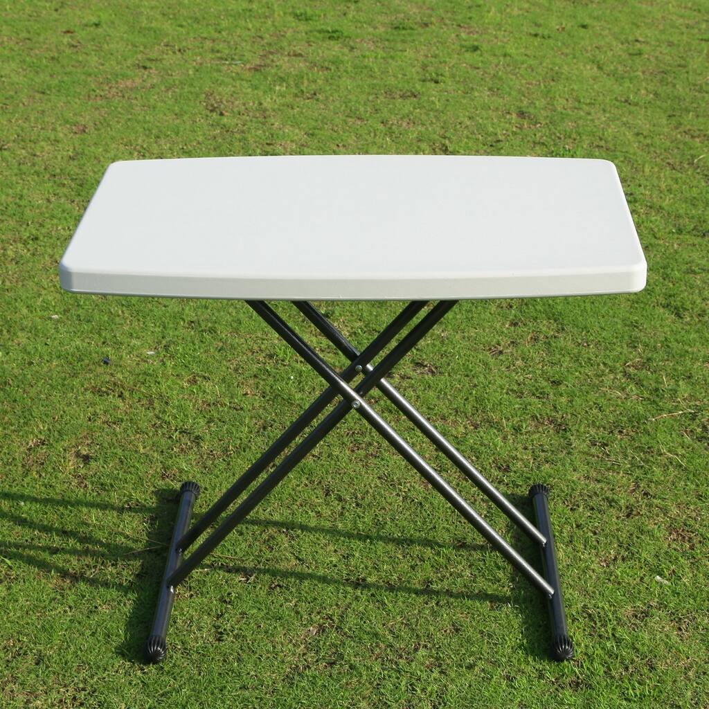 Adeco White Rectangle Folding Table
