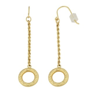 Fremada 10k Yellow Gold Diamond-cut Loop Dangle Earrings