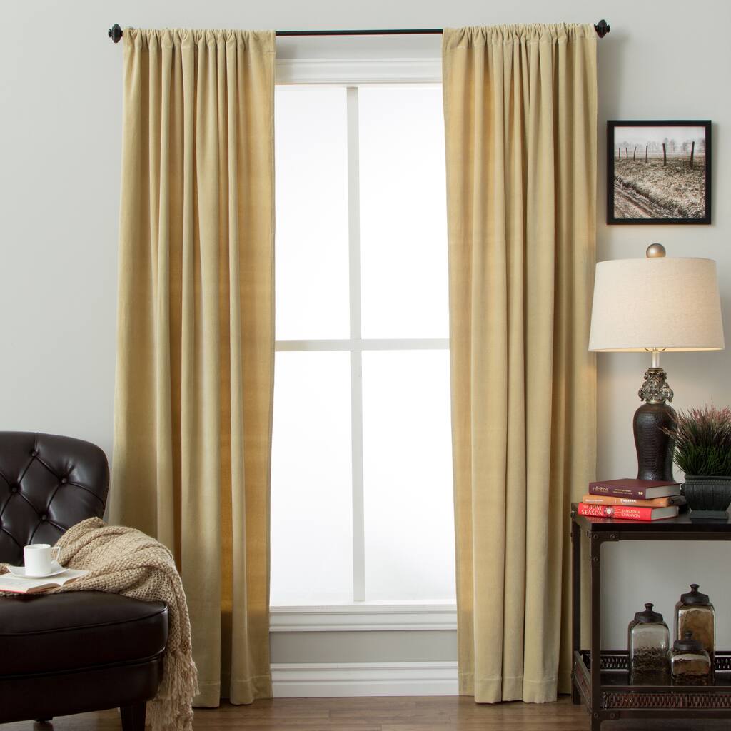 Jovi Home Cotton Velvet Rod Pocket Curtain Panel