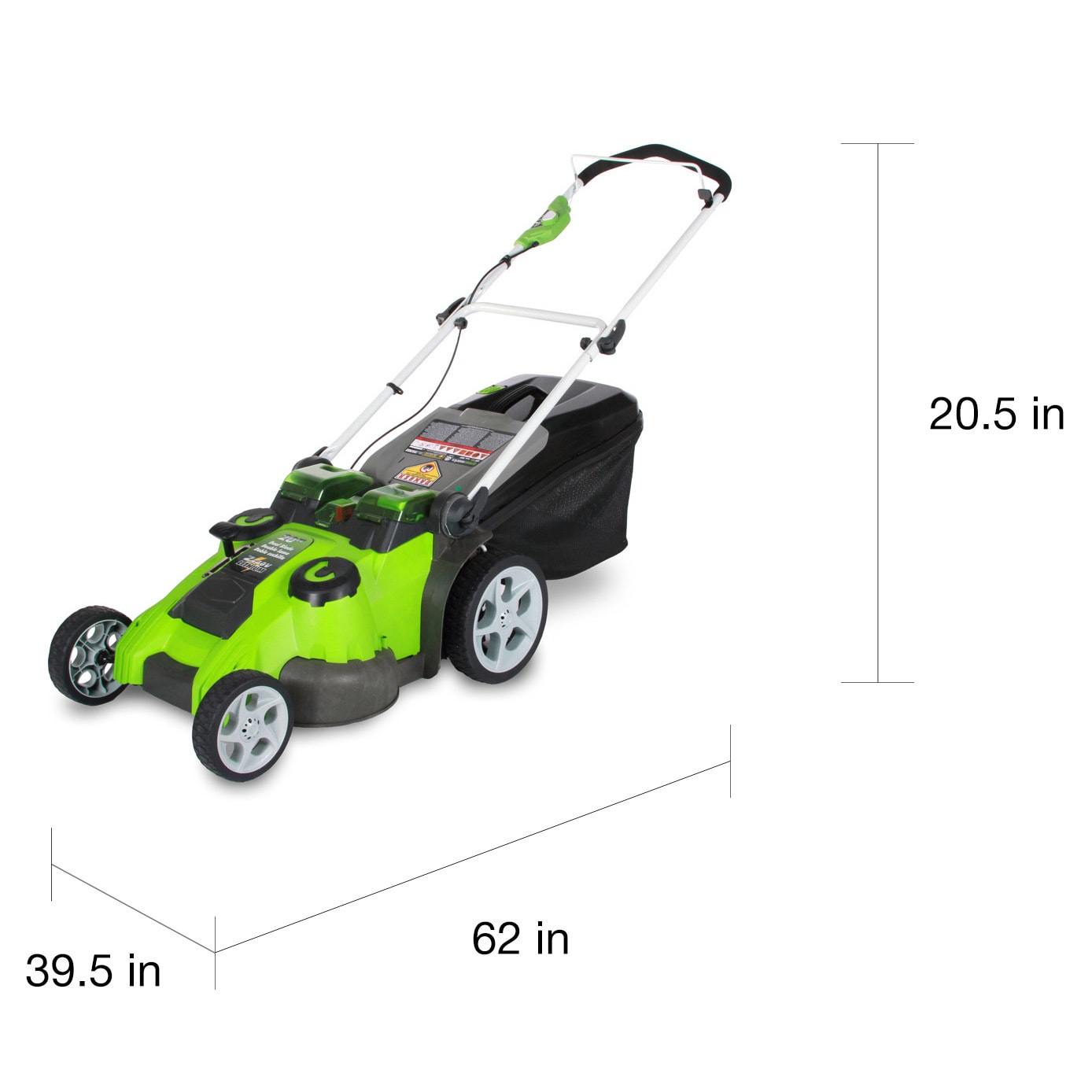 GreenWorks 20 inch 40V G MAX Cordless Lawn Mower Bed Bath