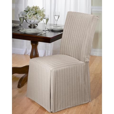 Cotton Herringbone Dining Chair Slipcover