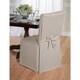 Cotton Herringbone Dining Chair Slipcover - Thumbnail 3