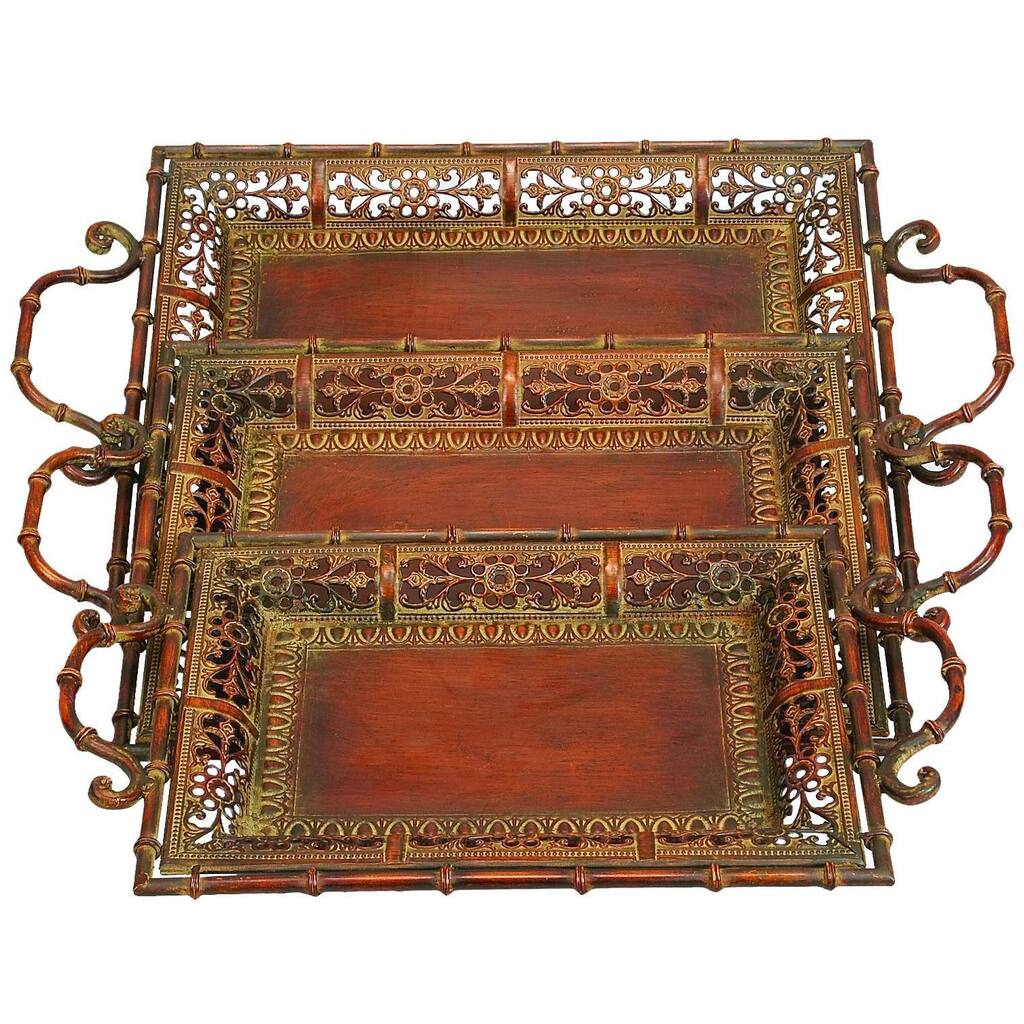 3-piece Turkish Metal Tray Set