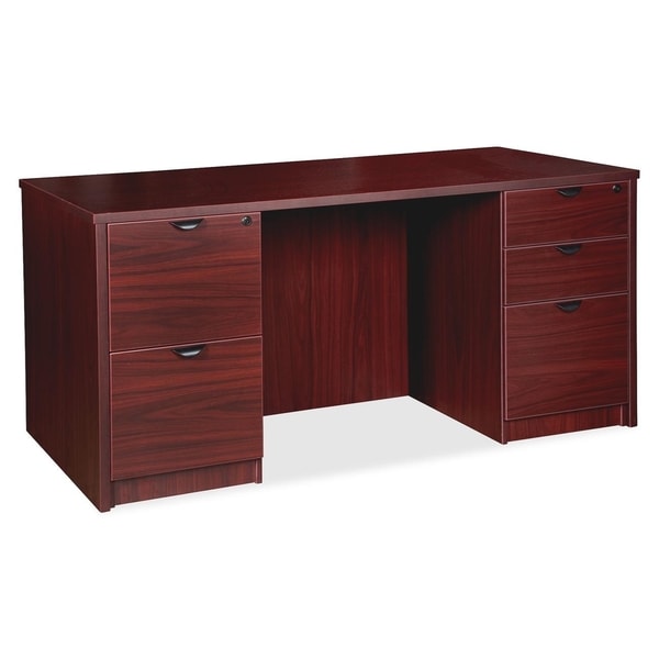 Shop Lorell Prominence 79000 Series Mahogany Pedestal Desk - Free ...