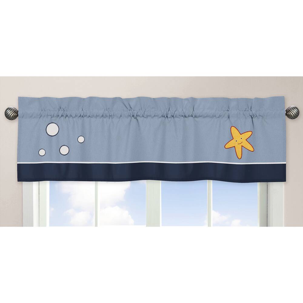 Sweet Jojo Designs Blue, Navy, Red, Orange, Yellow and White Ocean Blue Collection 54-inch x 15-inch