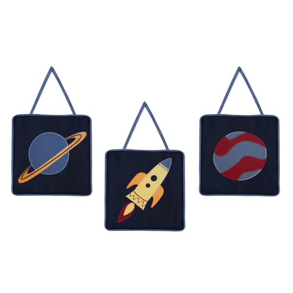 slide 1 of 1, Sweet Jojo Designs Space Galaxy Wall Hanging (Set of 3) Unframed