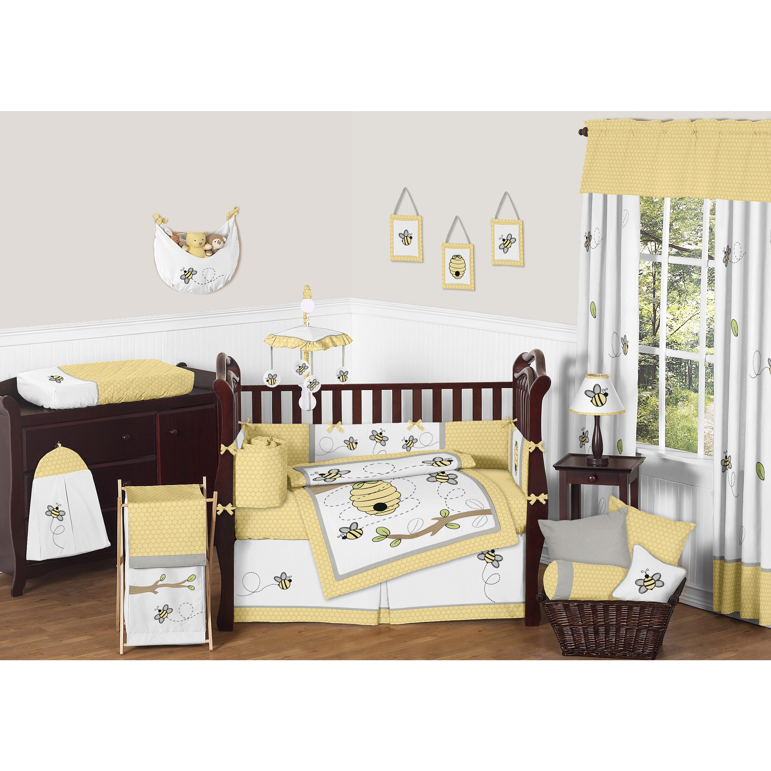 Shop Sweet Jojo Designs Bumble Bee Grey Fitted Crib Sheet