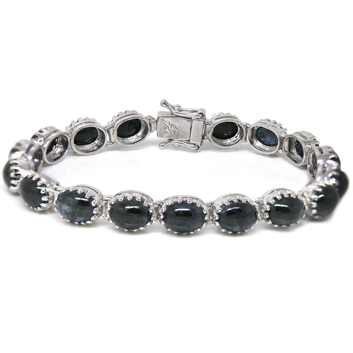 Shop De Buman Sterling Silver Natural Cabochon Sapphire Bracelet - On ...