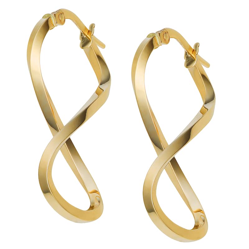 Fremada 10k Yellow Gold Infinity Hoop Earrings