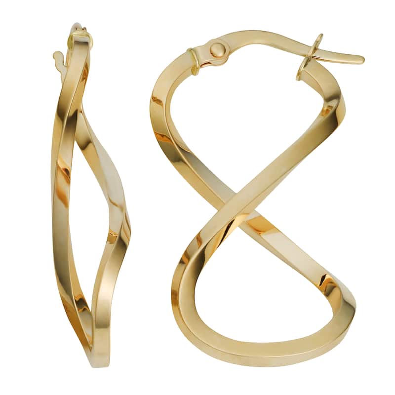 Fremada 10k Yellow Gold Infinity Hoop Earrings