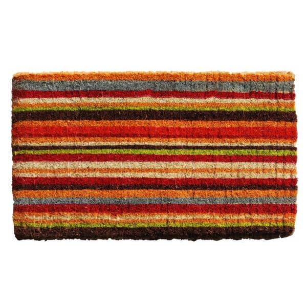 Shop Multi Stripe Extra Thick Coir Doormat 1 6 X 2 6 Free