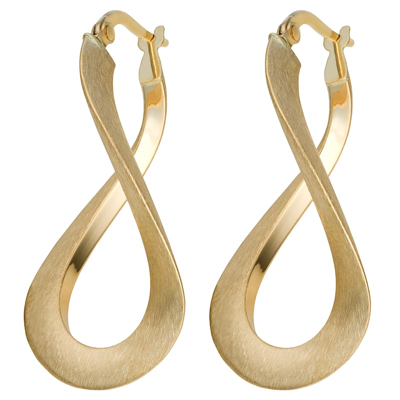 Fremada 10k Yellow Gold Satin Finish Twist Oval Hoop Earrings