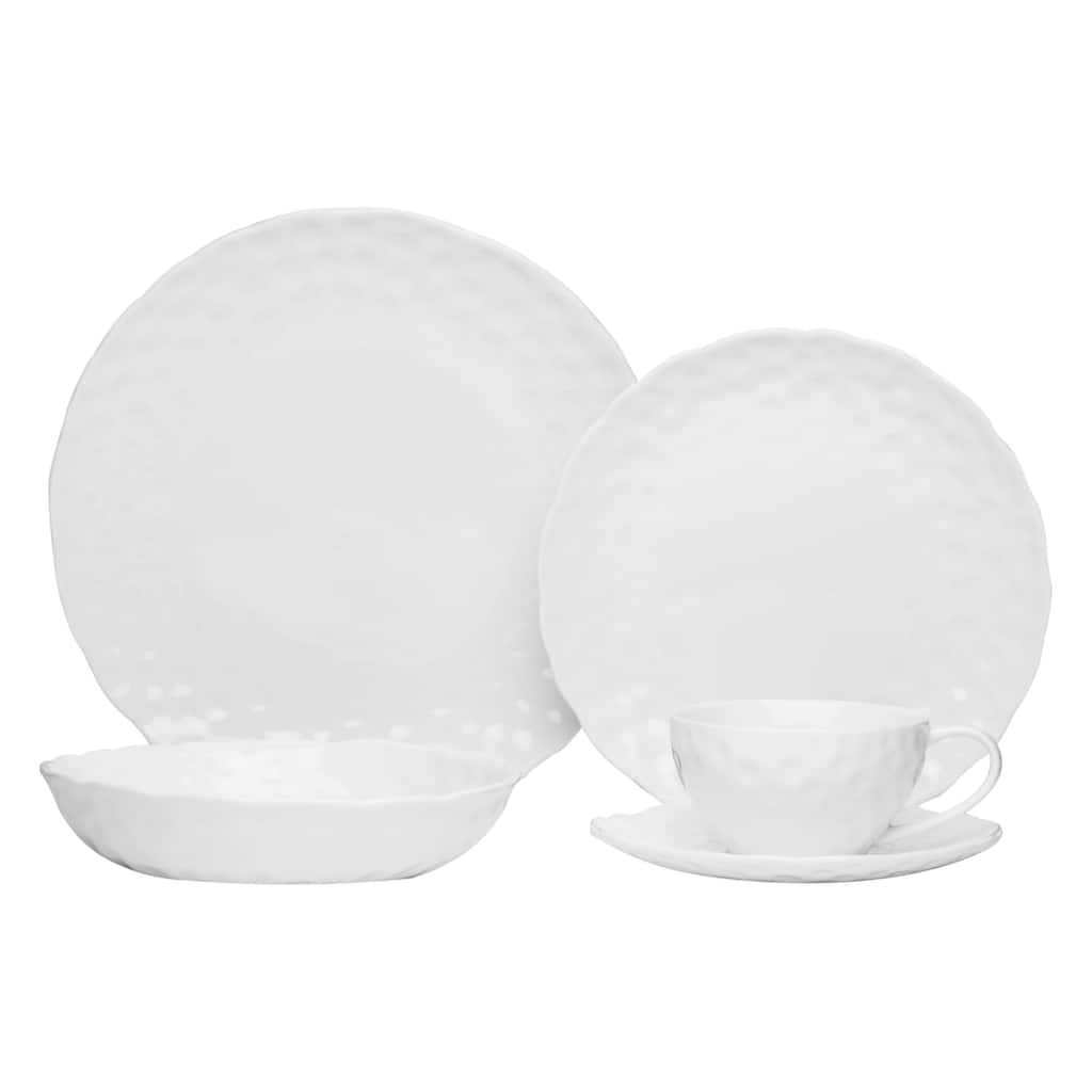 Red Vanilla Marble 5Pc Place Setting