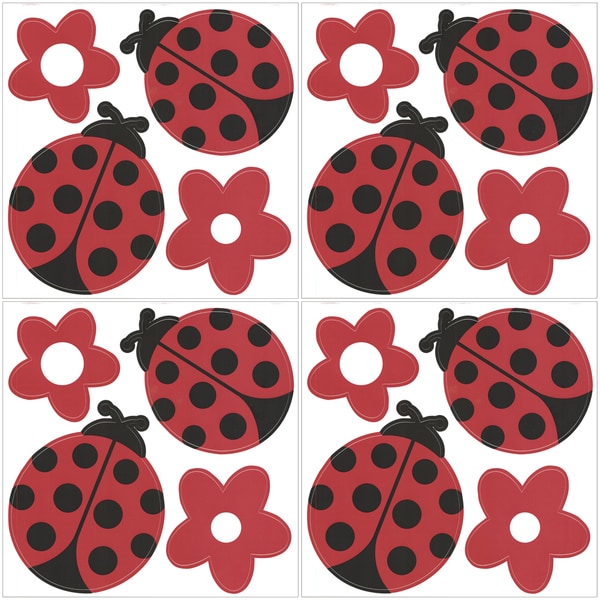 Ladybugs and Flower Wall Decals