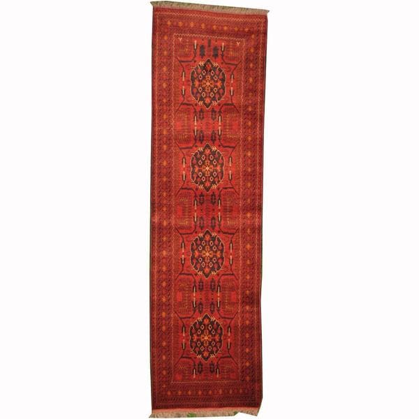 Handmade Herat Oriental Afghan Tribal Khal Mohammadi Wool Runner - 2'9 x 9'6 (Afghanistan)