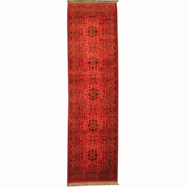 Handmade Herat Oriental Afghan Tribal Khal Mohammadi Wool Runner (Afghanistan) - 2'8 x 9'6