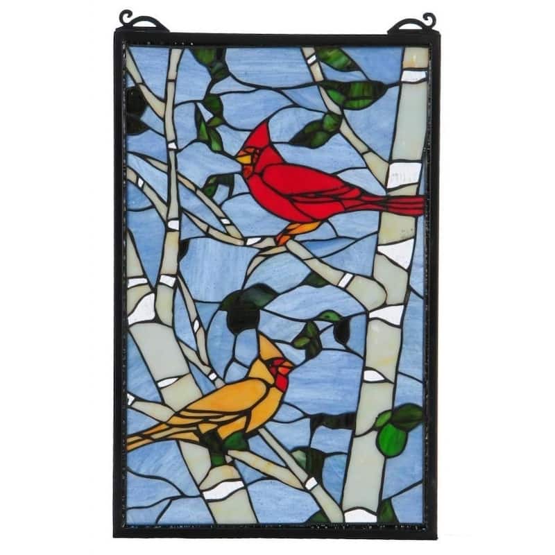 Cardinal Morning Stained Glass Window Panel - n/a - Cardinal Morining