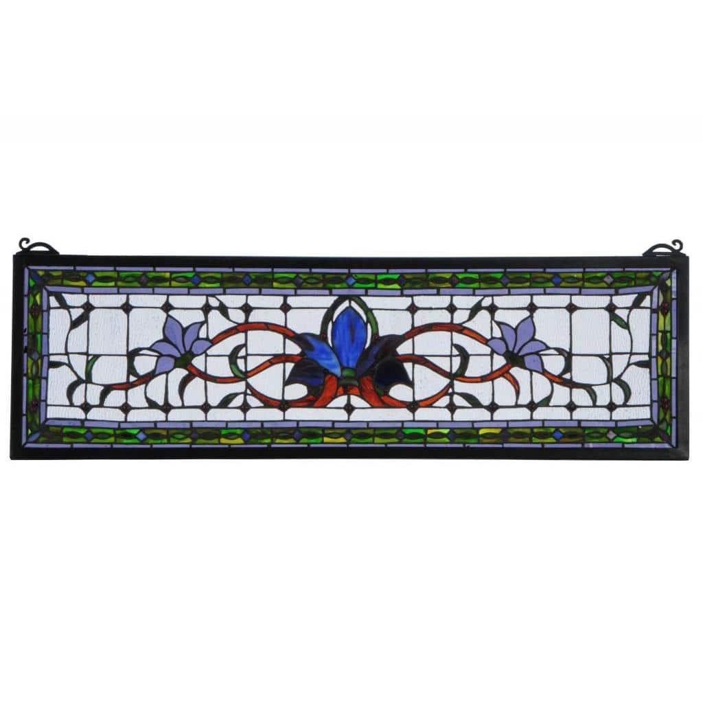 Violet Fairytale Transom Stained Glass Window Panel - n/a