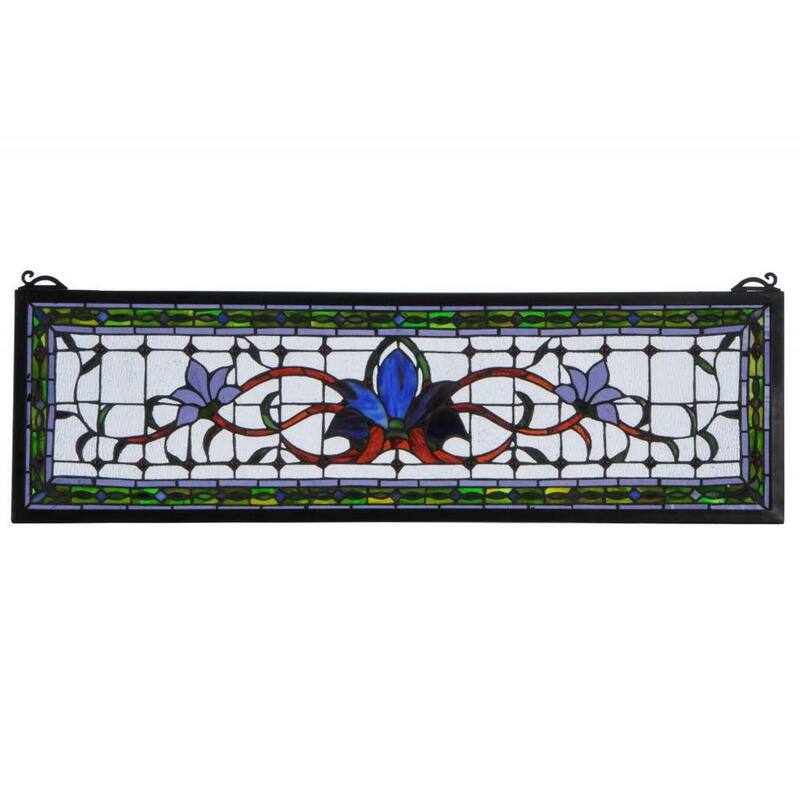 Violet Fairytale Transom Stained Glass Window Panel - n/a