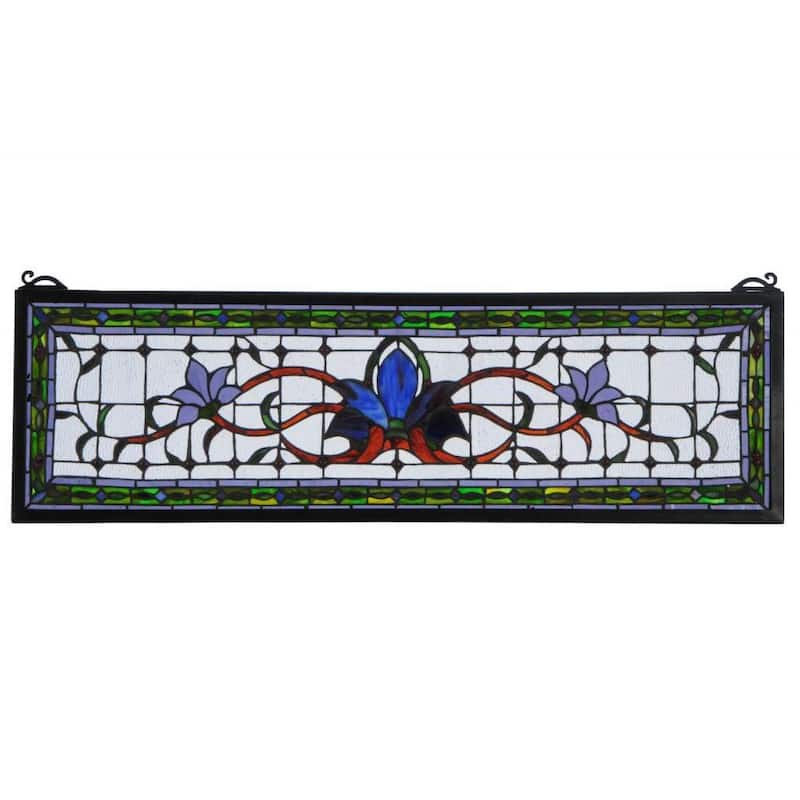 Violet Fairytale Transom Stained Glass Window Panel - n/a